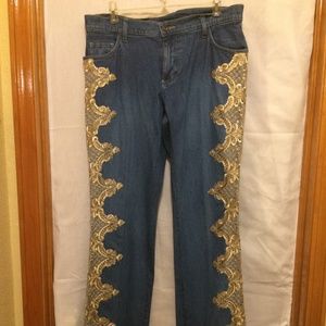 Mixit Denim Jeans with gold lace